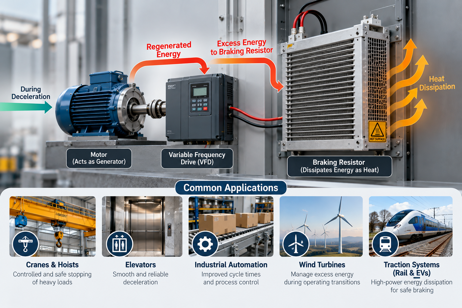 Braking Resistor Energy Flow Infographic